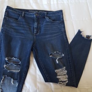High- Rise Ripped Jeans